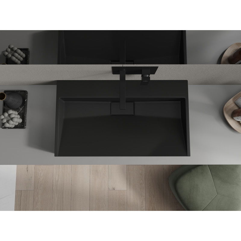 Mexen Ava lavoar de blat din conglomerat B/O 80 x 46 cm, negru - 23018070