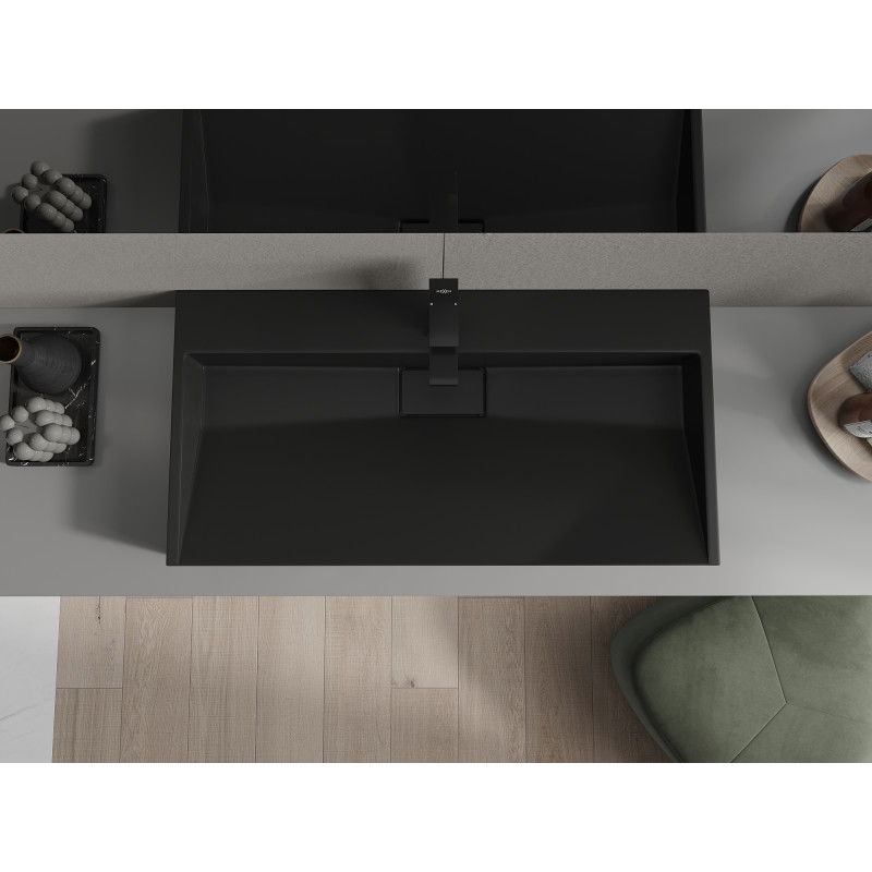 Mexen Ava pultos mosdó öntött márványból 1/O 90 x 46 cm, fekete - 23019071