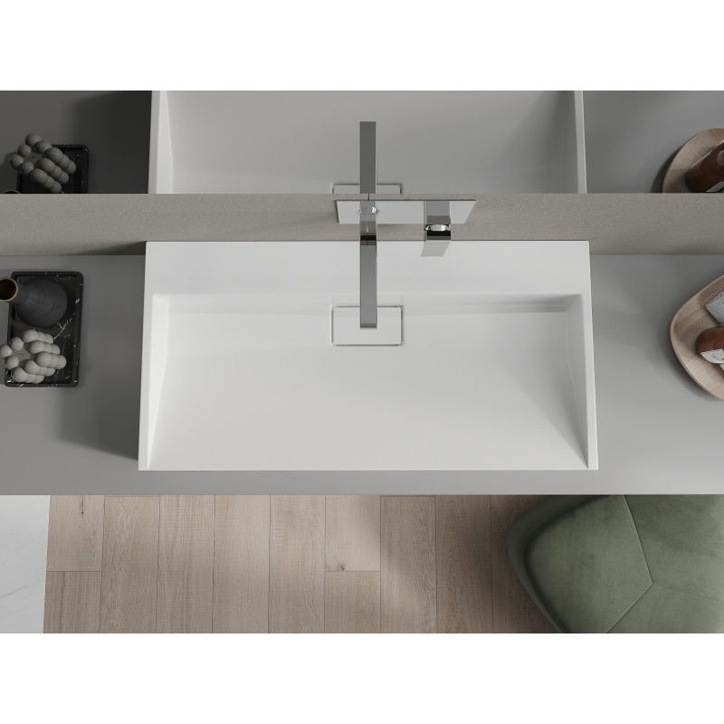 Mexen Ava chiuvetă de blat din conglomerat B/O 90 x 46 cm, albă - 23019000