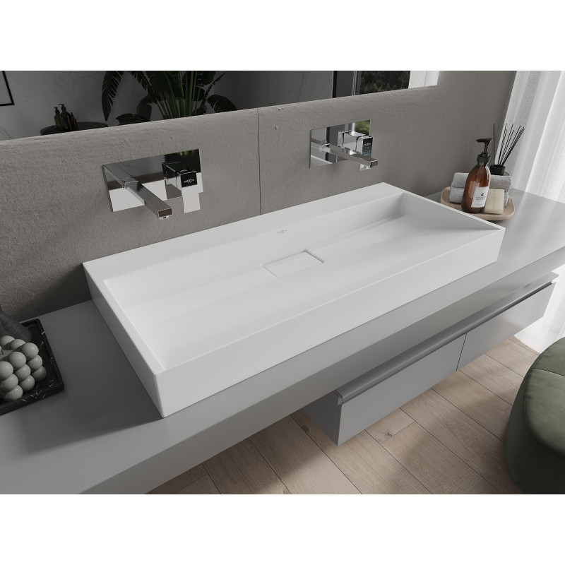 Mexen Ava lavoar pe blat din conglomerat B/O 100 x 46 cm, alb - 23011000