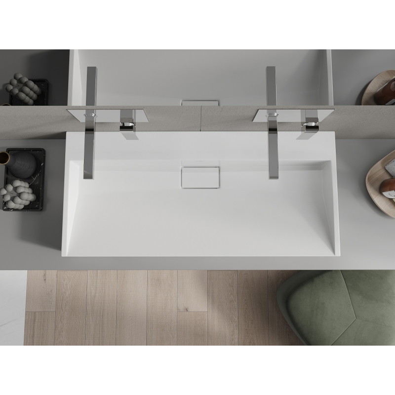 Mexen Ava asztallapra szerelhető mosdó konglomerátumból B/O 100 x 46 cm, fehér - 23011000