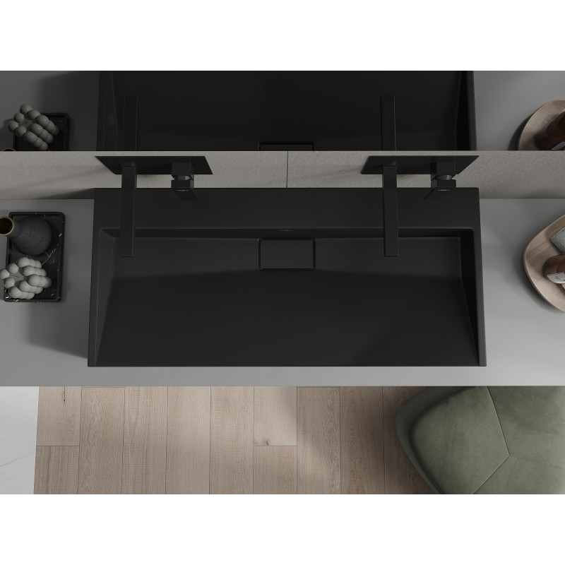 Mexen Ava chiuvetă pe blat din conglomerat B/O 100 x 46 cm, neagră - 23011070