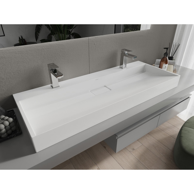 Mexen Ava pult feletti mosdó konglomerátumból 2/O 120 x 46 cm, fehér - 23011202