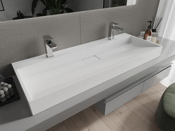 Mexen Ava pultra szerelhető mosdókagyló konglomerátumból 2/O 120 x 46 cm, fehér - 23011202