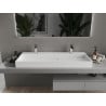 Mexen Ava chiuvetă pe blat din conglomerat 2 orificii 120 x 46 cm, Albă - 23011202