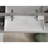 Mexen Ava chiuvetă pe blat din conglomerat 2 orificii 120 x 46 cm, Albă - 23011202