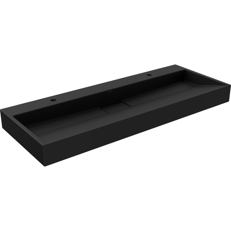 Mexen Ava pultra szerelhető konglomerát mosdókagyló 2 csaplyuk 120 x 46 cm, Fekete - 23011272