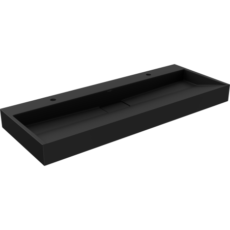 Mexen Ava pultra szerelhető konglomerát mosdókagyló 2 csaplyuk 120 x 46 cm, Fekete - 23011272