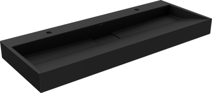 Mexen Ava pultra szerelhető konglomerát mosdókagyló 2 csaplyuk 120 x 46 cm, Fekete - 23011272