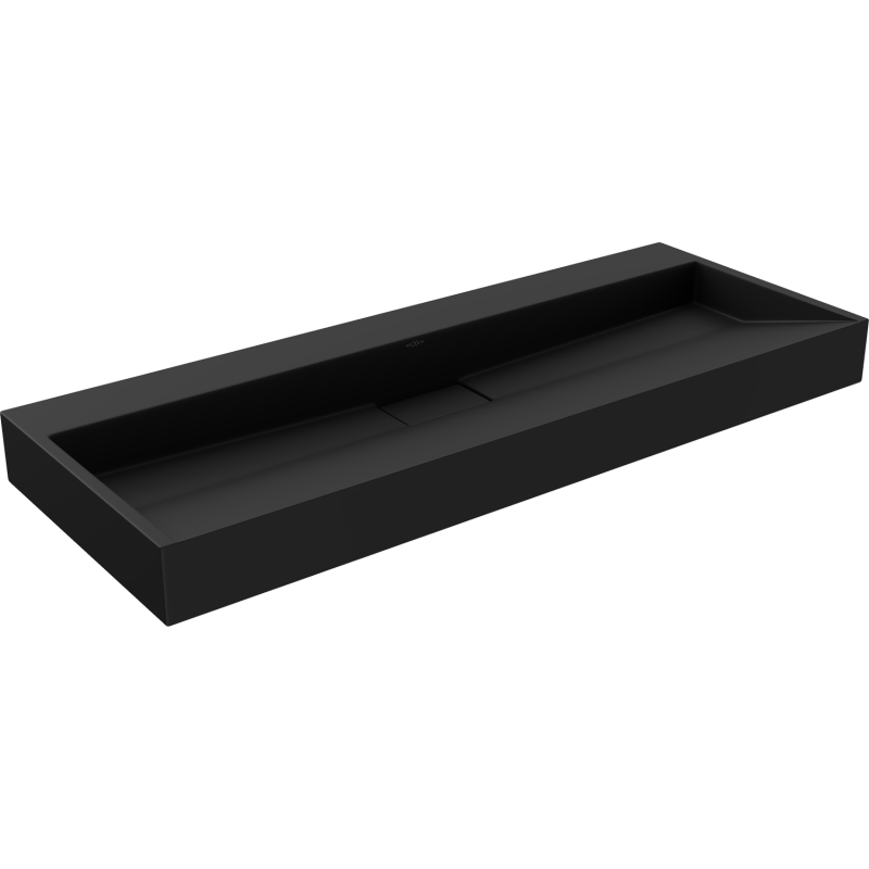 Mexen Ava pultra szerelhető konglomerát mosdókagyló nyílás nélkül 120 x 46 cm, Fekete - 23011270