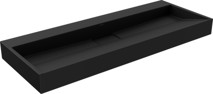 Mexen Ava pultra szerelhető konglomerát mosdókagyló nyílás nélkül 120 x 46 cm, Fekete - 23011270