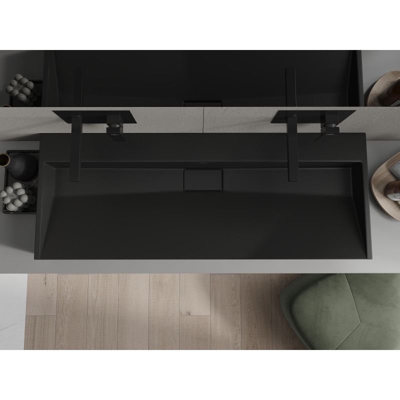 Mexen Ava chiuvetă de suprafață din conglomerat B/O 120 x 46 cm, neagră - 23011270