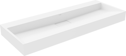 Mexen Ava pultra szerelhető konglomerát mosdókagyló nyílás nélkül 120 x 46 cm, Fehér - 23011200