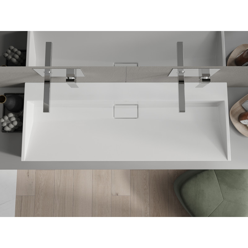 Mexen Ava 120 x 46 cm-es pultra szerelhető mosdó konglomerátumból, fehér - 23011200