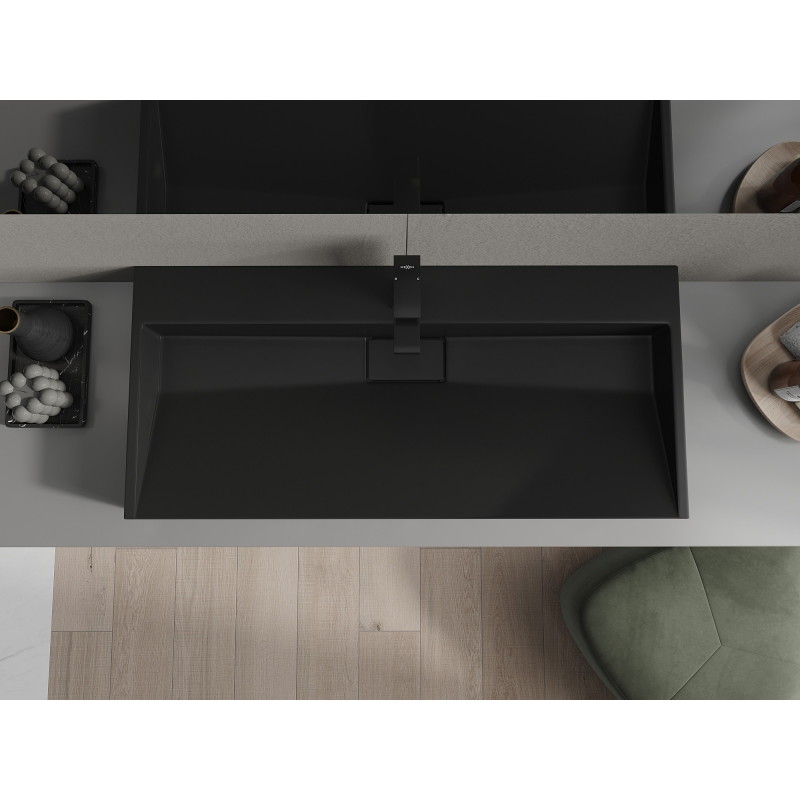 Mexen Ava 100 x 46 cm-es fekete, mosdópult feletti mosdó konglomerátumból 1/O - 23011071