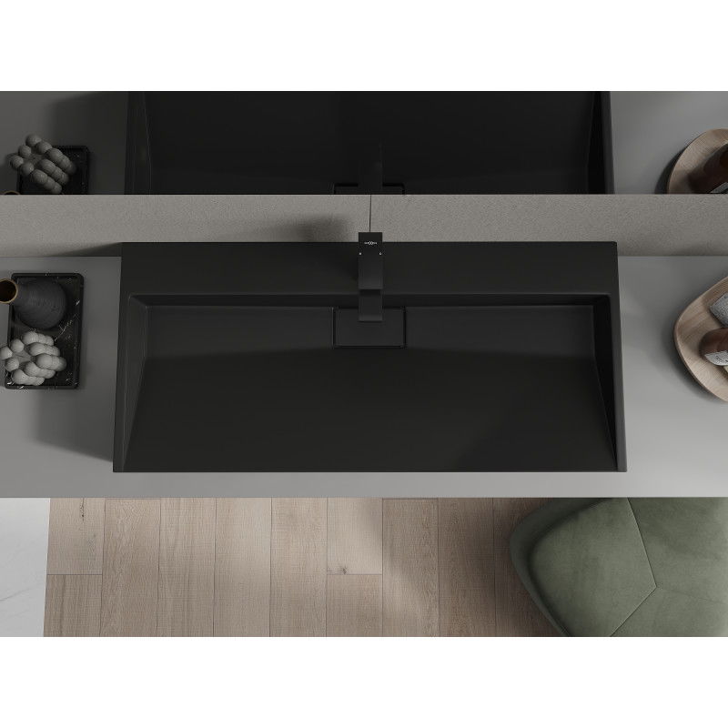 Mexen Ava chiuvetă de blat din conglomerat 1/O 100 x 46 cm, neagră - 23011071