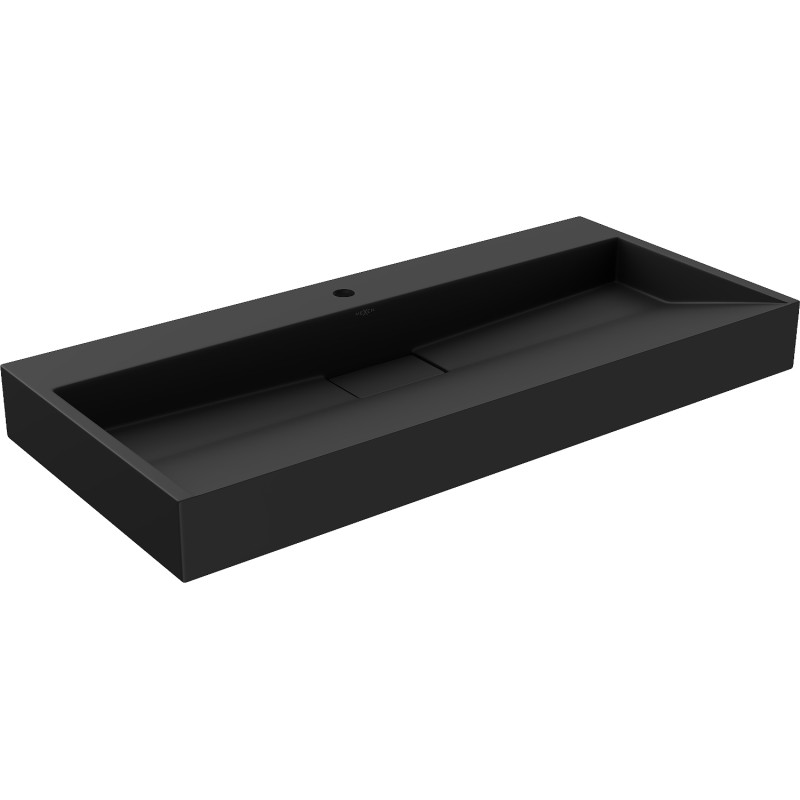 Mexen Ava chiuvetă pe blat din conglomerat 1/O 100 x 46 cm, neagră - 23011071