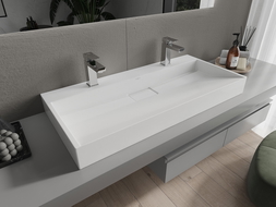 Mexen Ava pult fölé szerelhető mosdó konglomerátumból 2/O 100 x 46 cm, fehér - 23011002
