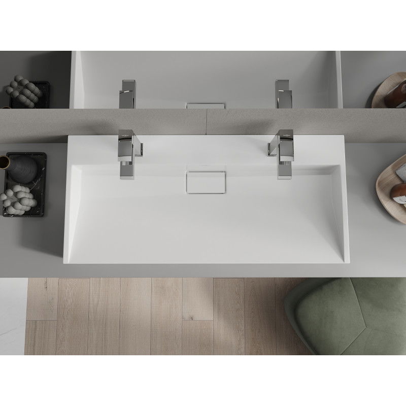 Mexen Ava chiuvetă deasupra blatului din conglomerat 2/O 100 x 46 cm, albă - 23011002