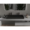 Mexen Ava chiuvetă pe blat din conglomerat 2 orificii 100 x 46 cm, Neagră - 23011072