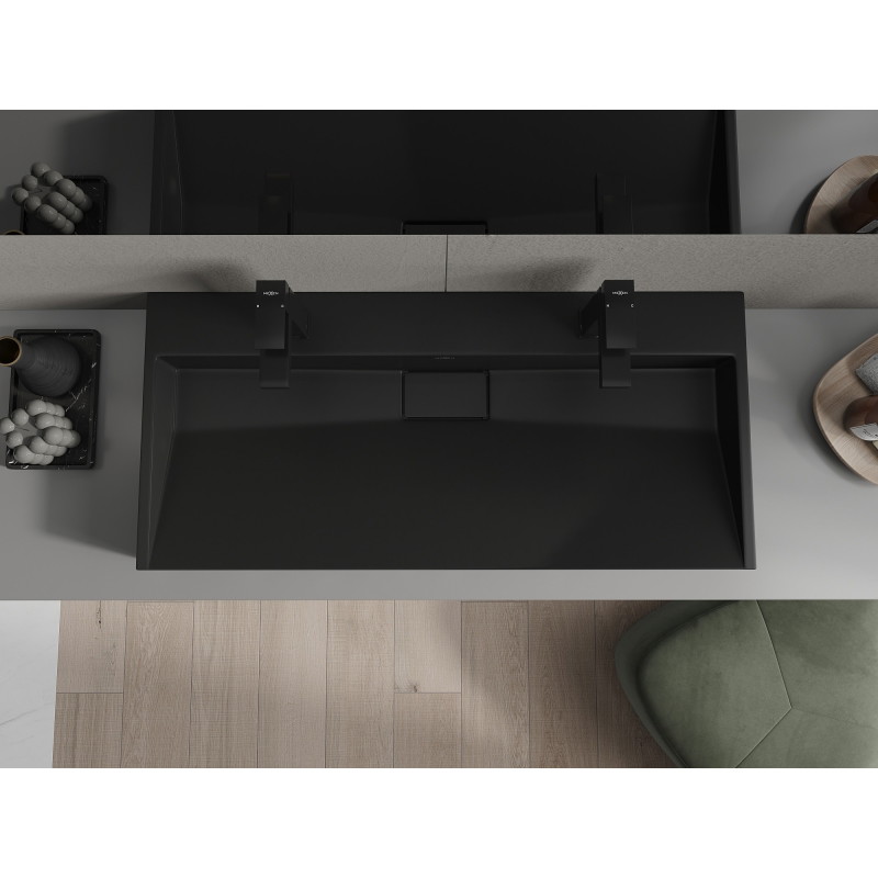 Mexen Ava pultba építhető mosdó konglomerátumból 2/O 100 x 46 cm, fekete - 23011072