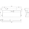 Mexen Ava chiuvetă deasupra blatului din conglomerat 2/O 100 x 46 cm, albă - 23011002