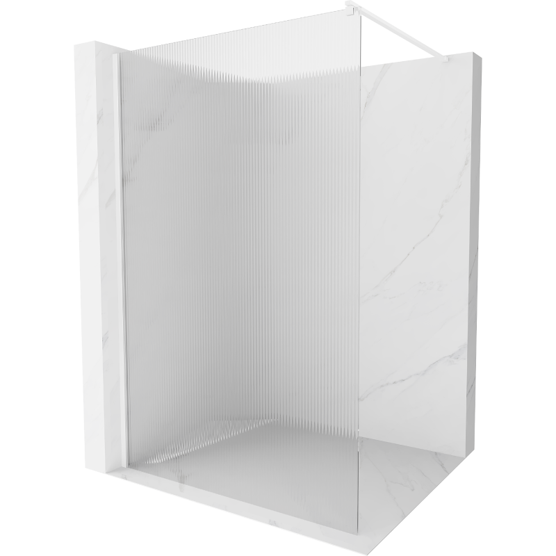 Mexen Kioto zuhanyfal Walk-in 90 x 200 cm, csíkok 8 mm, fehér - 800-090-101-20-09