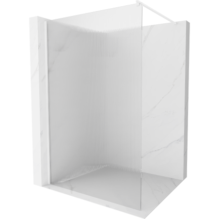 Mexen Kioto zuhanyfal Walk-in 90 x 200 cm, csíkok 8 mm, fehér - 800-090-101-20-09