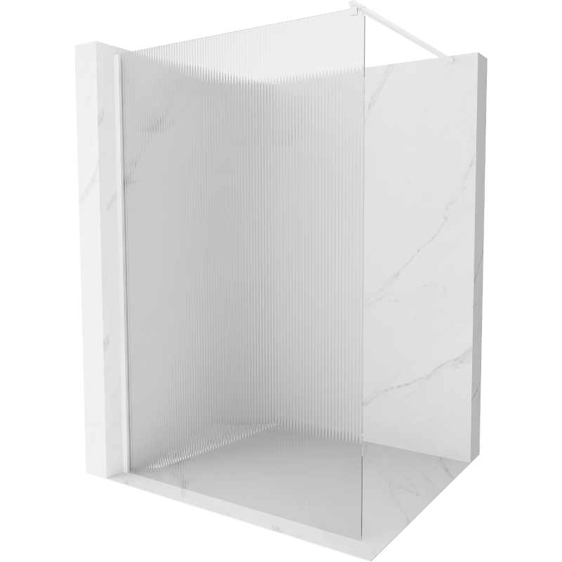 Mexen Kioto zuhanyfal Walk-in 140 x 200 cm, csíkos 8 mm, fehér - 800-140-101-20-09