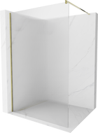 Mexen Kioto perete de duș Walk-in 100 x 200 cm, dungi 8 mm, auriu - 800-100-101-50-09