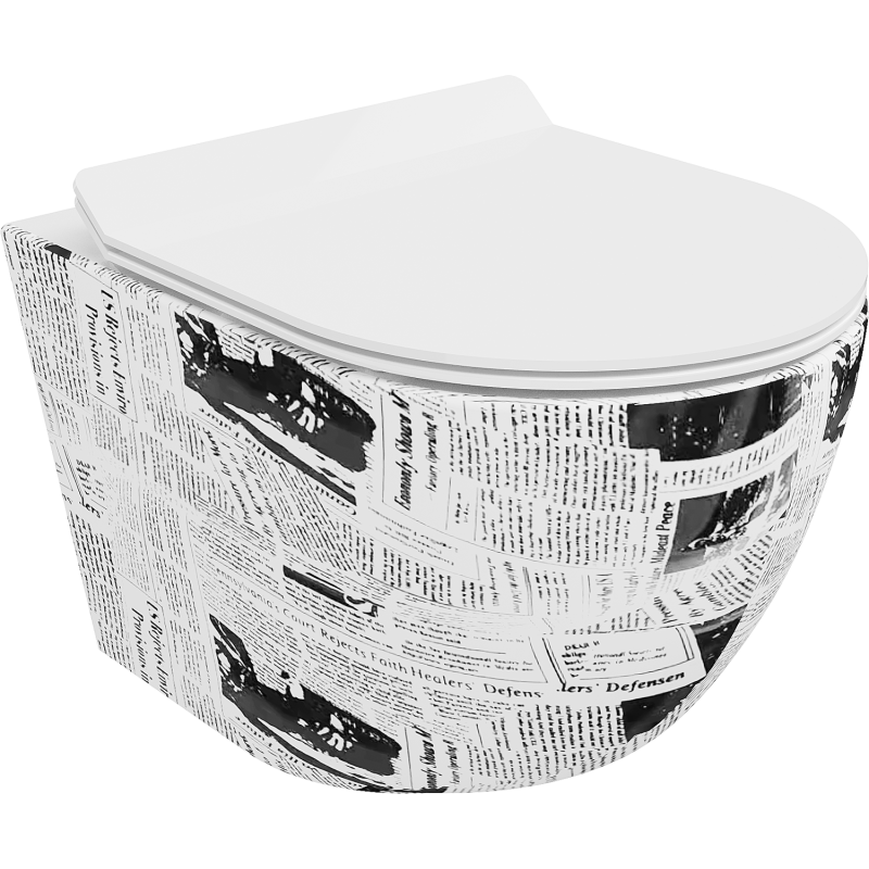 Mexen Lena vas WC fără margini cu capac slim cu închidere lentă, duroplast, model alb - 30224099