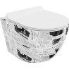 Mexen Lena Rimless WC csésze lecsapódásmentes Slim ülőkével, duroplast, fehér minta - 30224099