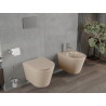 Mexen Rico Rimless WC csésze lassan lehajtható vékony ülőkével, duroplast, matt cappuccino - 30724064