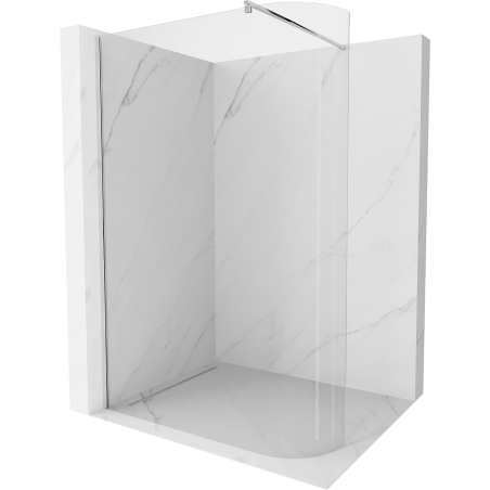Mexen Kioto-R lekerekített zuhanyfal Walk-in 110 x 200 cm, átlátszó 8 mm, króm - 800-110-101-01-06