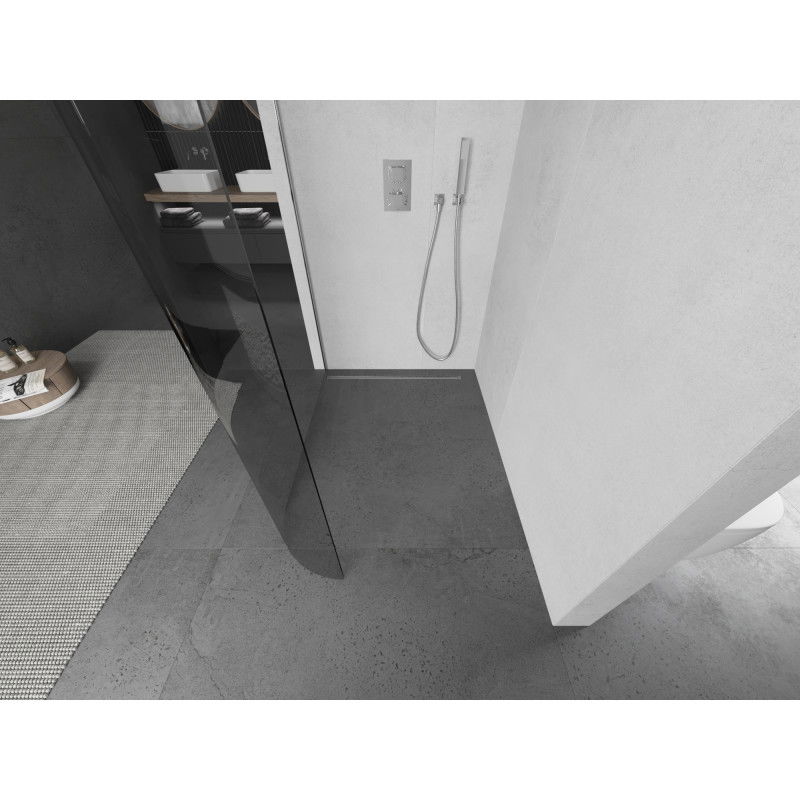 Mexen Kioto-R lekerekített walk-in zuhanyfal 140 x 200 cm, átlátszó 8 mm, króm - 800-140-101-01-06