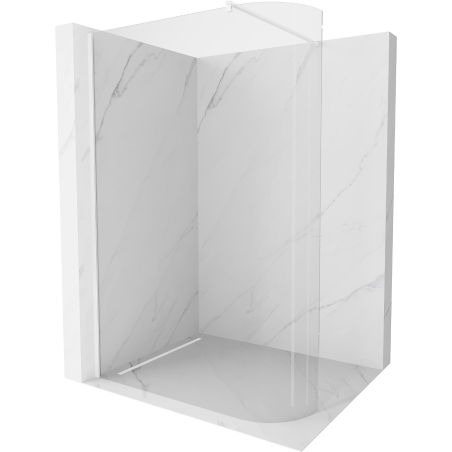 Mexen Kioto-R Lekerekített Zuhanyfal Walk-in 90 x 200 cm, átlátszó 8 mm, fehér - 800-090-101-20-06