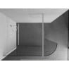 Mexen Kioto lekerekített zuhanyfal 130 x 200 cm, Átlátszó 8 mm, Fehér - 800-130-101-20-06