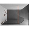 Mexen Kioto lekerekített zuhanyfal 90 x 200 cm, Átlátszó 8 mm, Rózsaszín-arany - 800-090-101-60-06