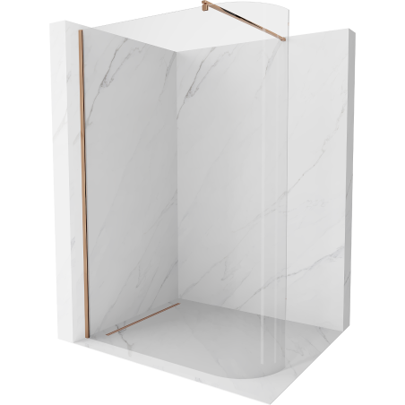 Mexen Kioto-R lekerekített Walk-in zuhanyfal 110 x 200 cm, átlátszó 8 mm, rózsaarany - 800-110-101-60-06