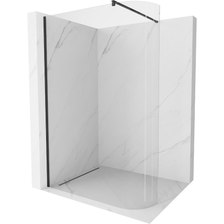 Mexen Kioto-R íves Walk-in zuhanyfal 90 x 200 cm, átlátszó 8 mm, fekete - 800-090-101-70-06