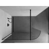Mexen Kioto-R panou de duș rotunjit Walk-in 140 x 200 cm, transparent 8 mm, negru - 800-140-101-70-06