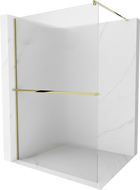 Mexen Kioto+ zuhanyfal Walk-in polccal 80 x 200 cm, csíkos, arany - 800-080-121-50-09