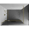 Mexen Kioto+ fülkés zuhanyfal polccal Walk-in 80 x 200 cm, prizmás, arany - 800-080-121-50-09