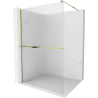 Mexen Kioto+ zuhanyfal polccal Walk-in 140 x 200 cm, csíkos, arany - 800-140-121-50-09
