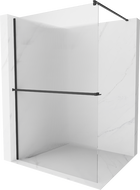 Mexen Kioto+ zuhanyfal polccal Walk-in 90 x 200 cm, csíkos, fekete - 800-090-121-70-09