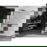 Mexen Kioto+ zuhanyfal polccal Walk-in 100 x 200 cm, csíkos, fekete - 800-100-121-70-09