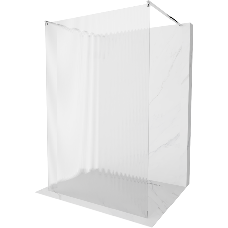 Mexen Kioto perete de duș autonom 100 x 200 cm, dungi 8 mm, crom - 800-100-002-01-09