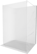 Mexen Kioto szabadon álló zuhanyfal 100 x 200 cm, 8 mm-es csíkos, fehér - 800-100-002-20-09