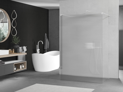 Mexen Kioto perete de duș independent 110 x 200 cm, dungi 8 mm, alb - 800-110-002-20-09