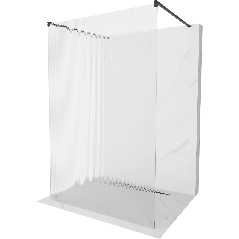 Mexen Kioto szabadon álló zuhanyfal 120 x 200 cm, csíkok 8 mm, fekete - 800-120-002-70-09